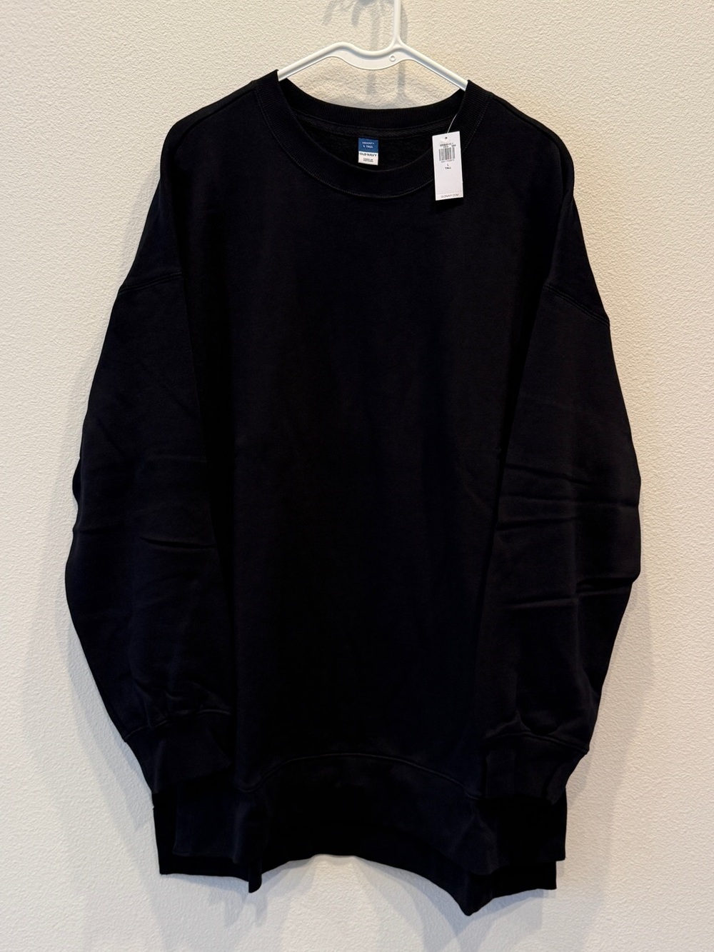 SoComfy Relaxed Tunic Sweatshirt Crewneck Pullover Black Old Navy Large Tall LT - Picture 10 of 10